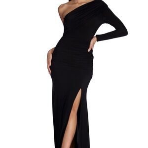 Windsor Black One-Shoulder Dress
